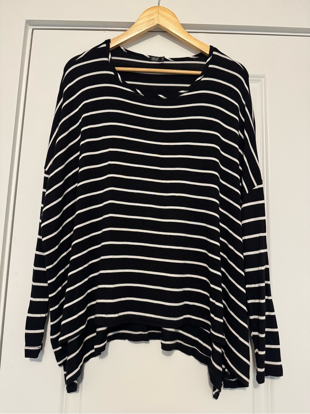 Yala Black and White Striped Women's Knit Shirt